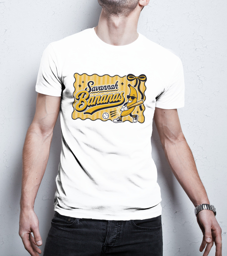 Savannah Bananas Baseball Team Cartoon Character Batting Savannah Georgia 2026 T-Shirt