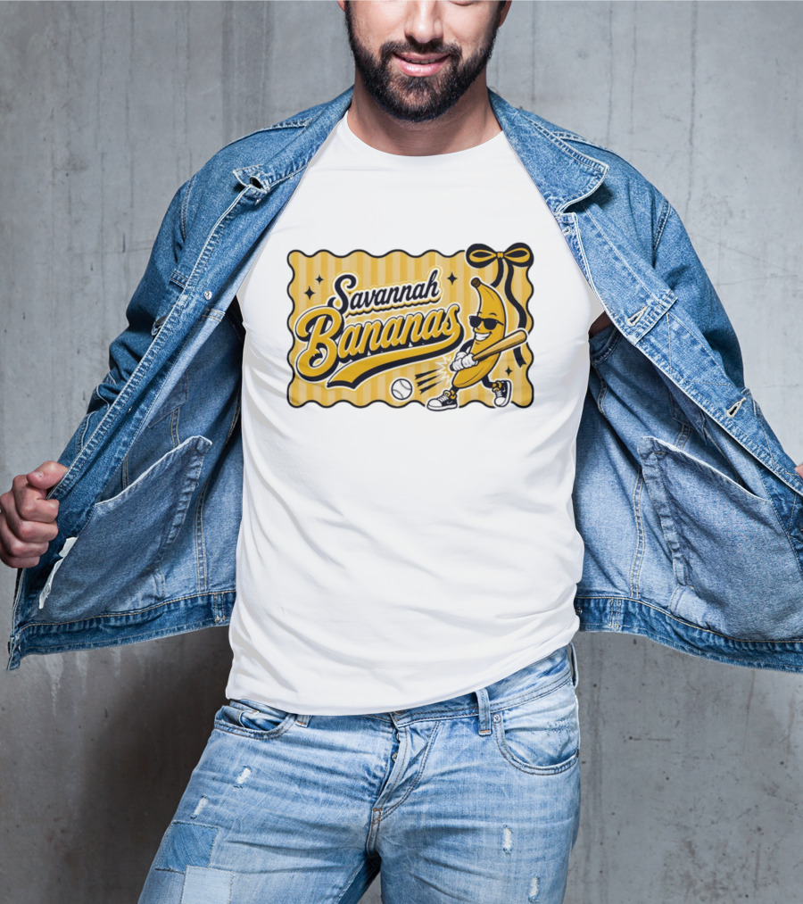 Savannah Bananas Baseball Team Cartoon Character Batting Savannah Georgia 2026 T-Shirt