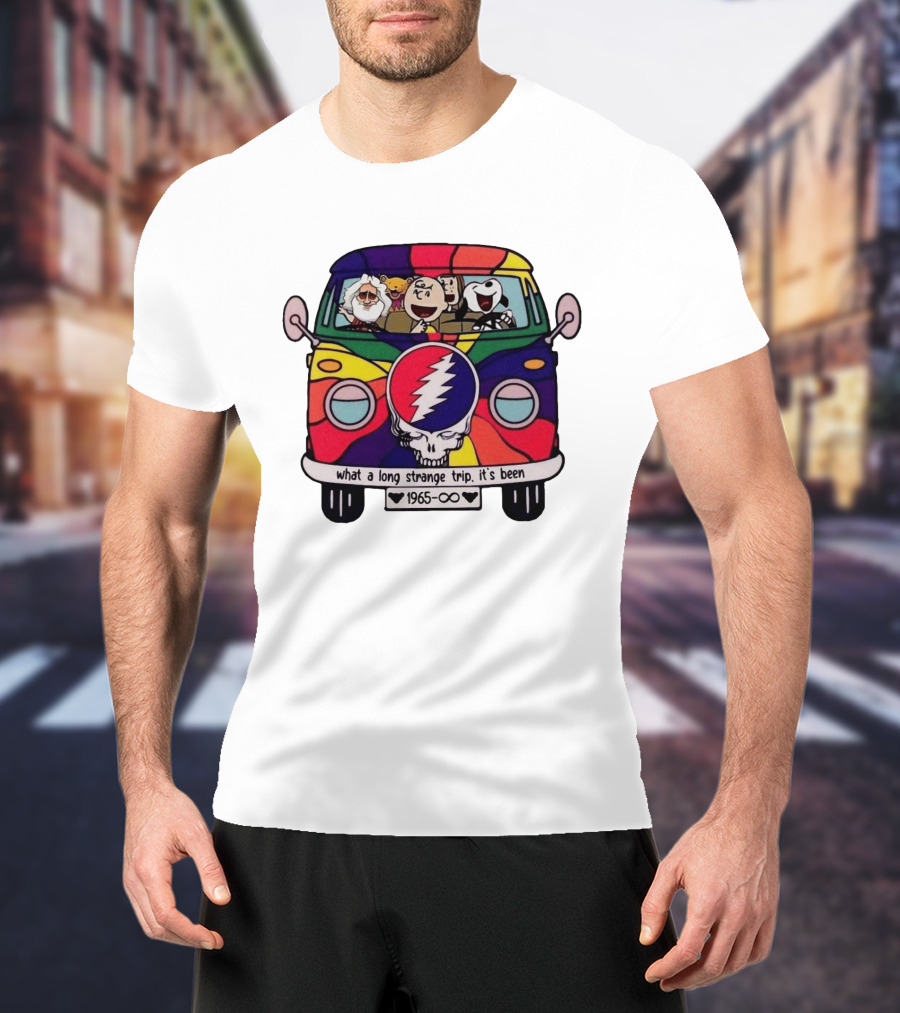 Snoopy Grateful Dead 1965 Psychedelic Bus What A Long Strange Trip It's Been T-Shirt