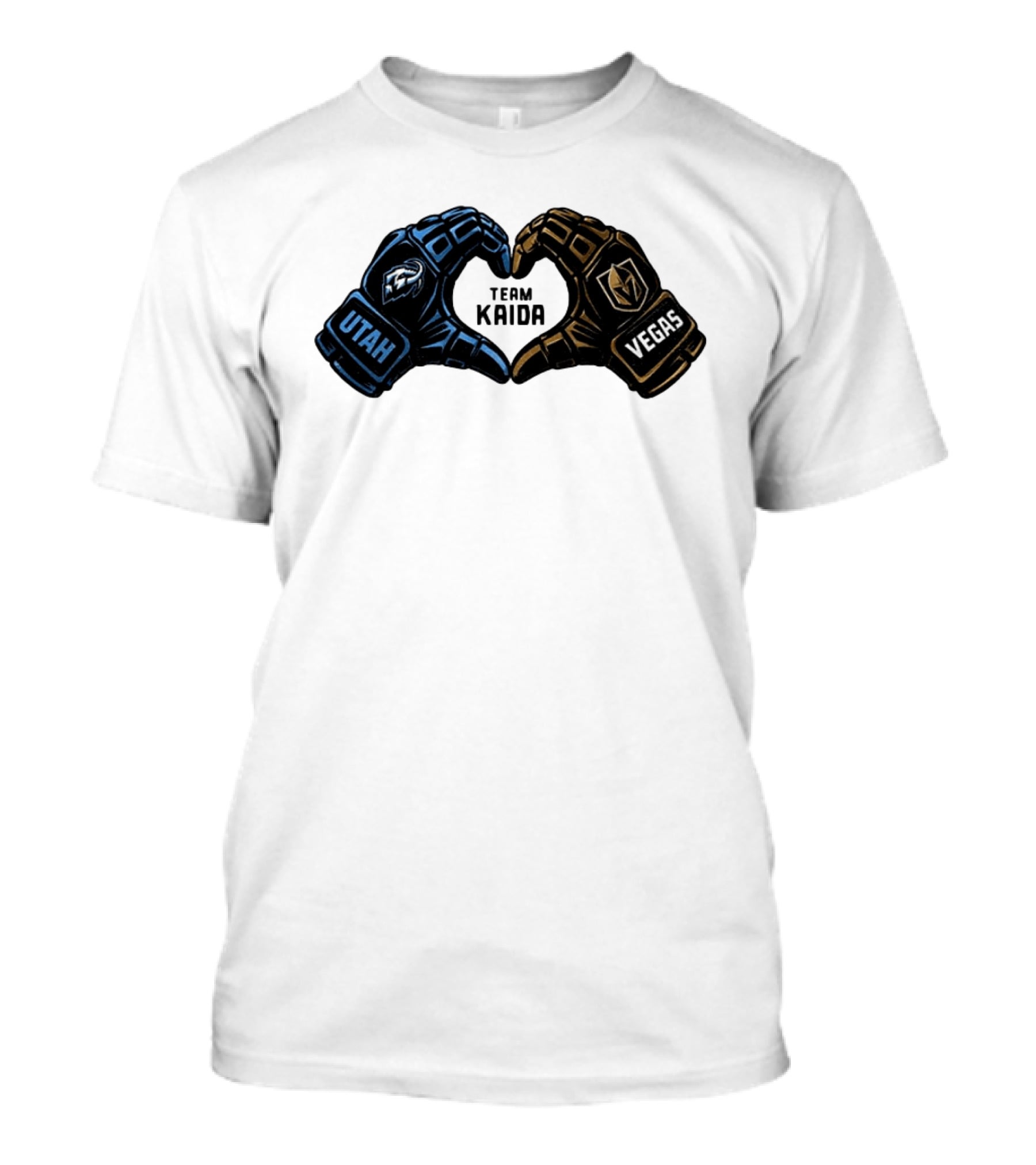 Utah Mammoth Vegas Golden Knights Team Kaida Heart Hands T-Shirt