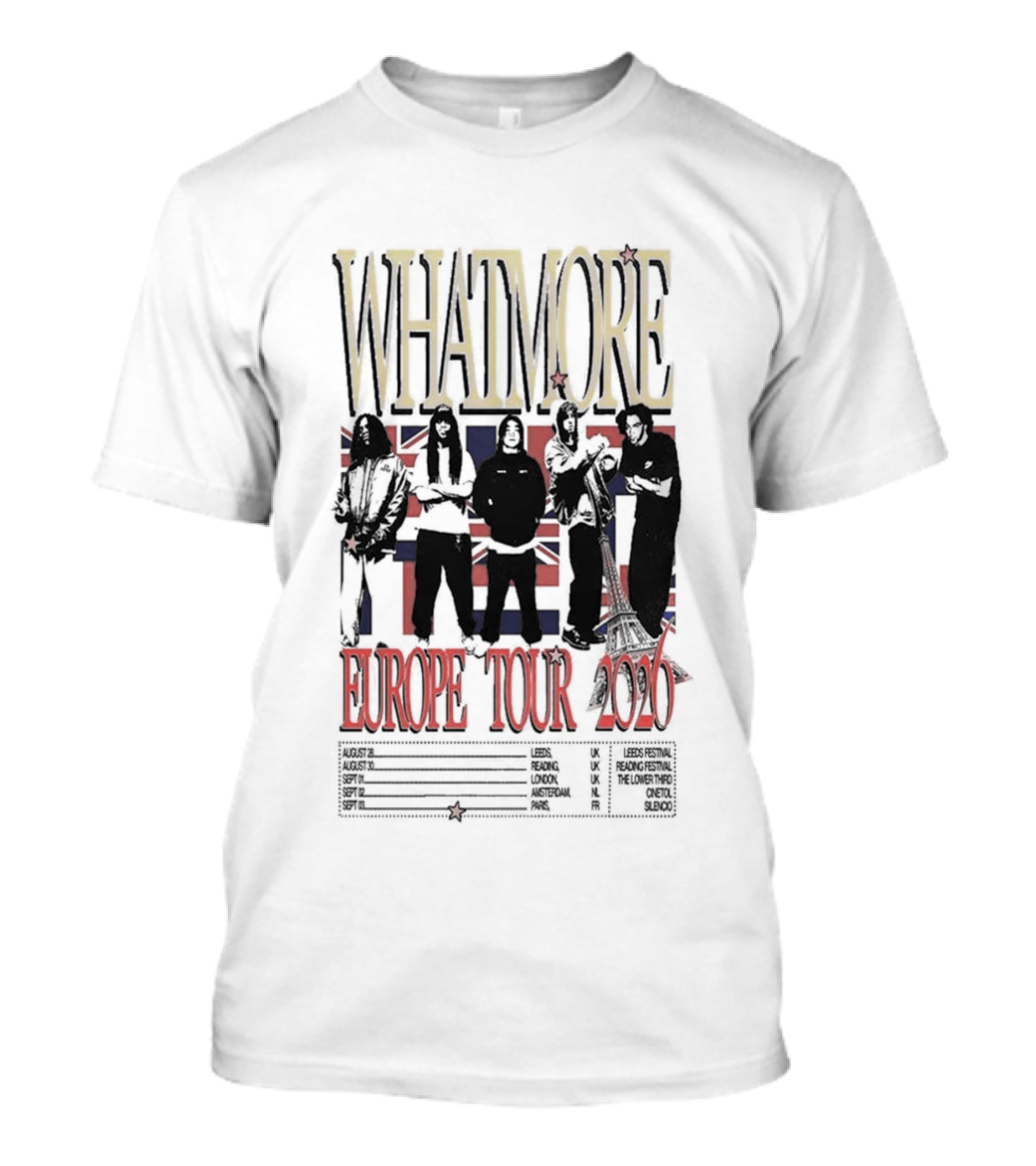 Whatmore Europe Tour 2026 Band Union Jack T-Shirt