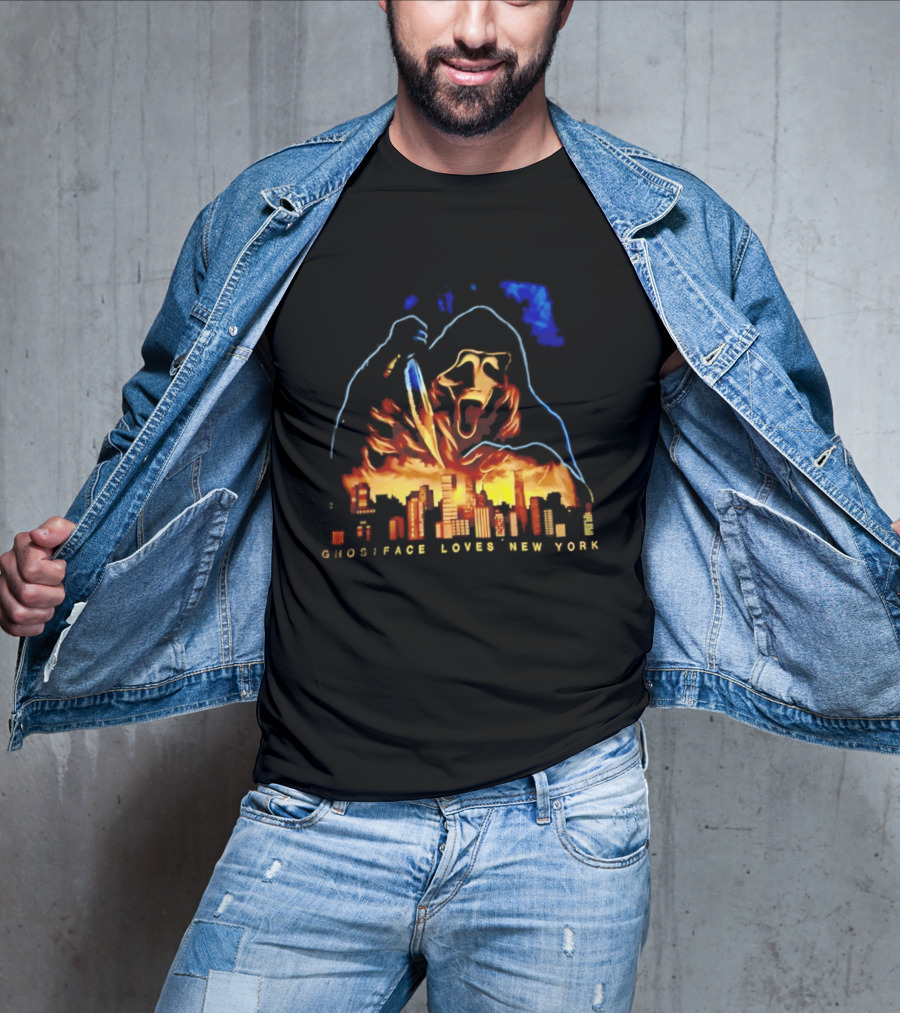 Ghostface Loves New York City Skyline Scream Urban Horror T-Shirt