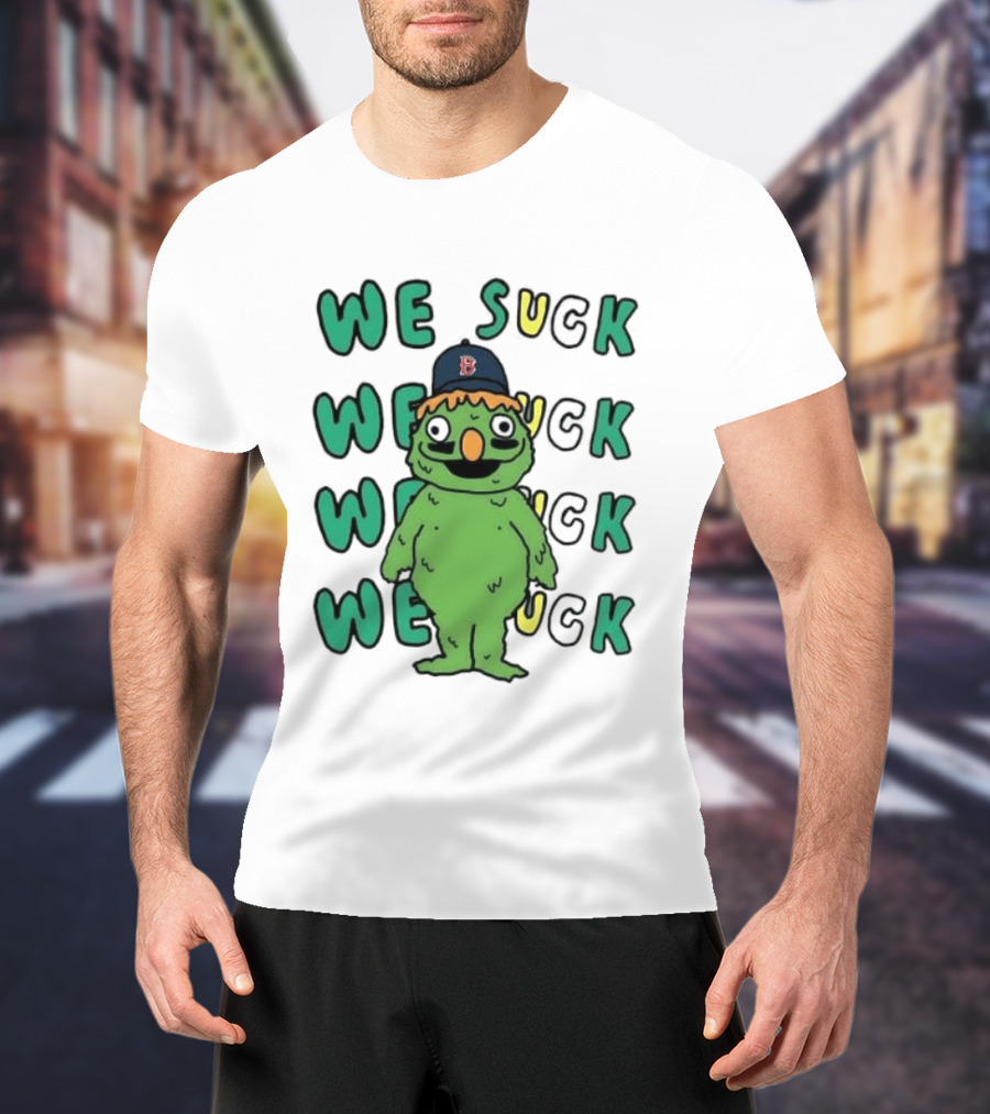 Boston Red Sox We Suck Mascot Fan Humor T-Shirt