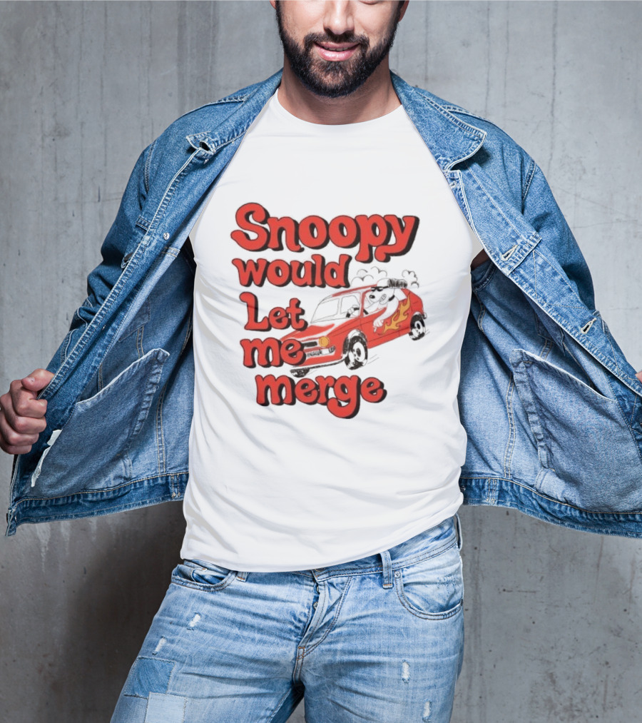 Snoopy Would Let Me Merge Car Flames T-Shirt
