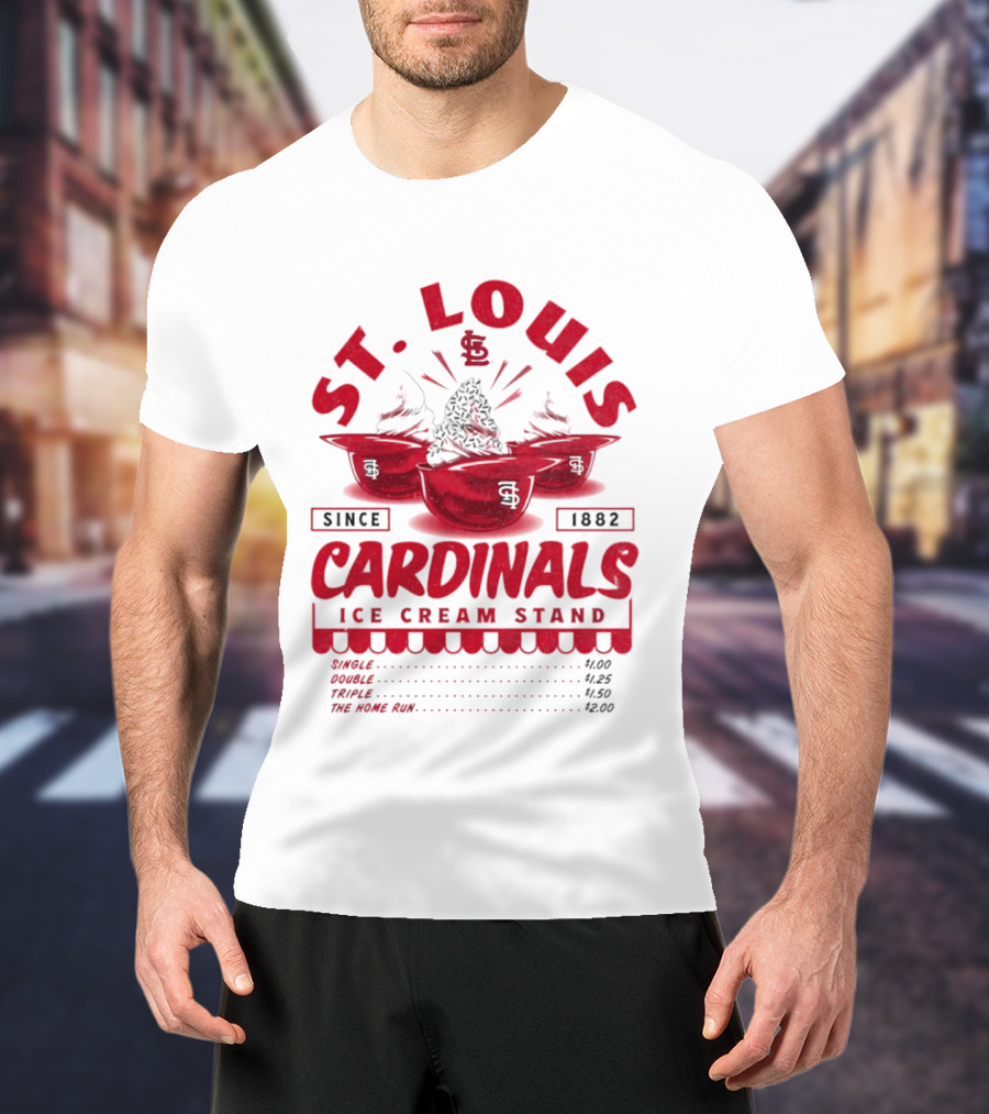 St. Louis Cardinals Ice Cream Stand Since 1882 Vintage Baseball T-Shirt