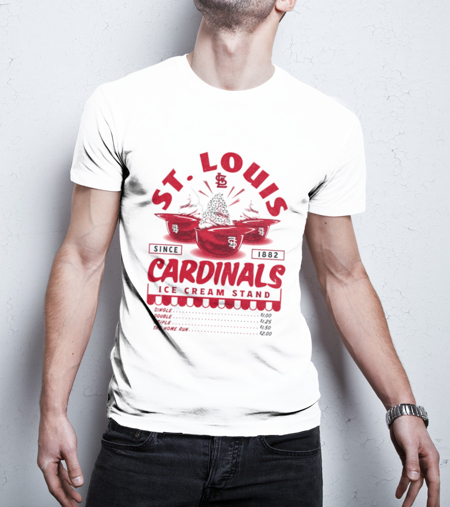 St. Louis Cardinals Ice Cream Stand Since 1882 Vintage Baseball T-Shirt