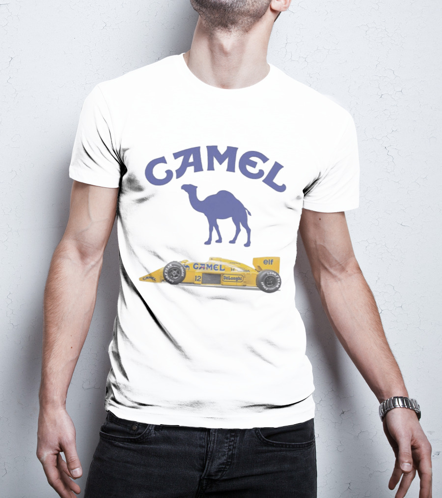 Camel F1 Racing Car With Camel Logo And Elf Branding T-Shirt
