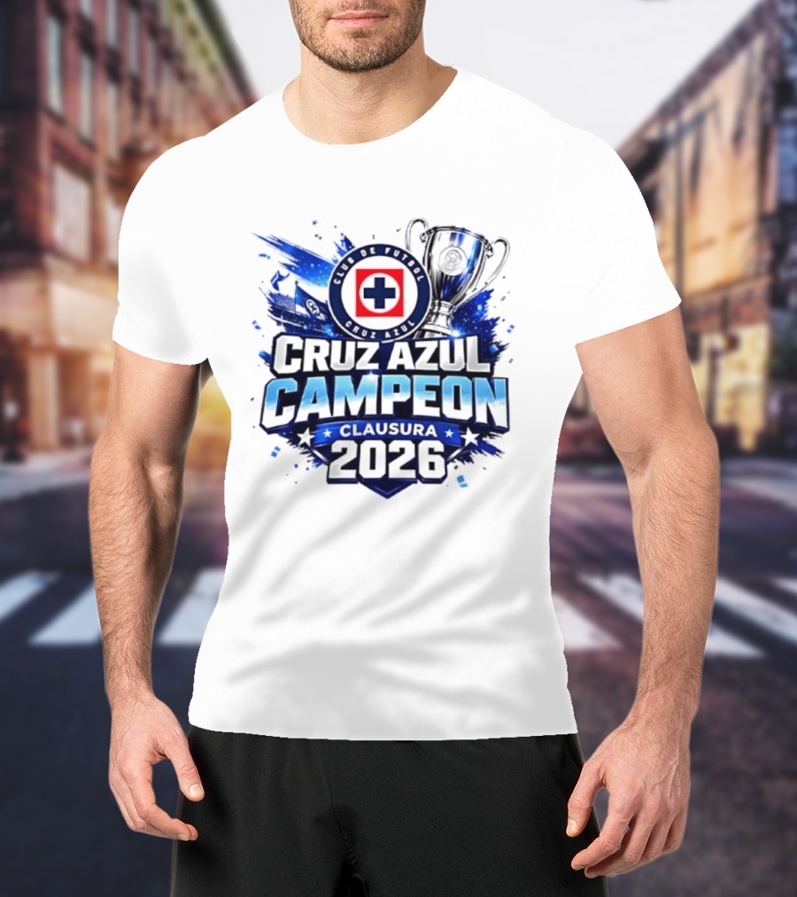 Cruz Azul Campeon Clausura 2026 Trophy Celebration T-Shirt