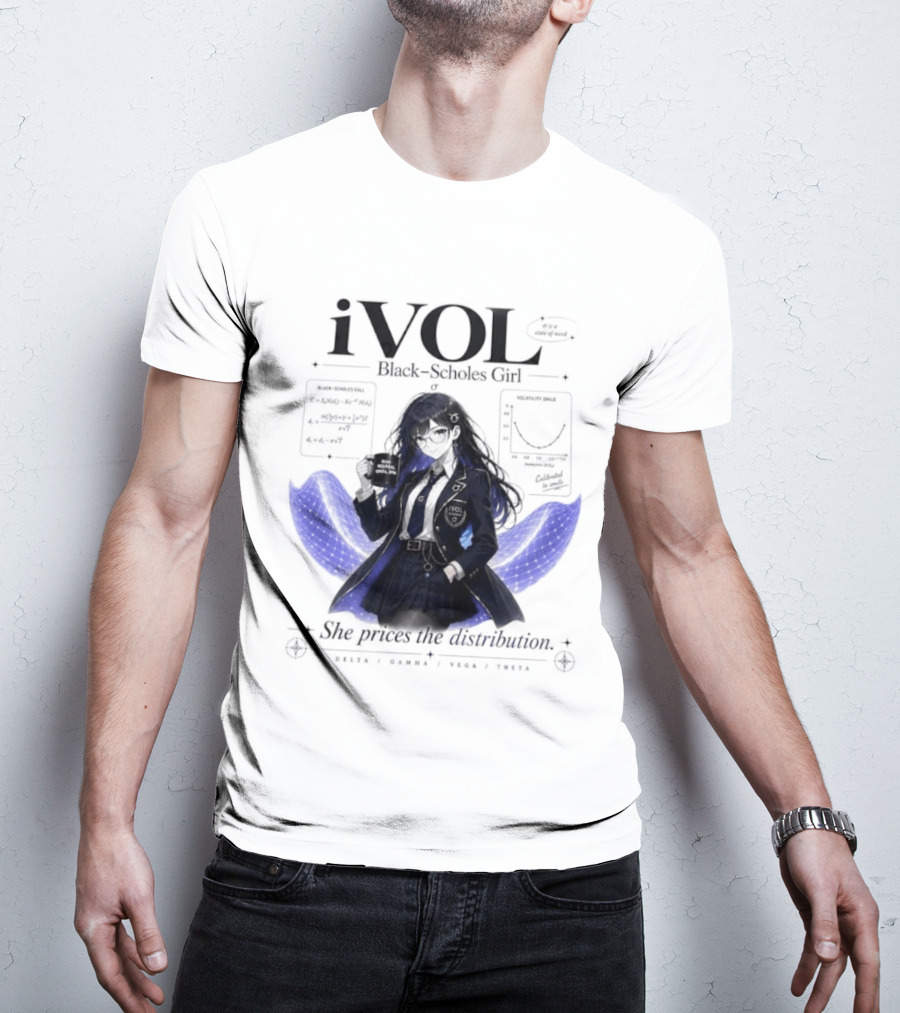 IVol Black Scholes Girl She Prices The Distribution Statistics Math Finance Chart T-Shirt