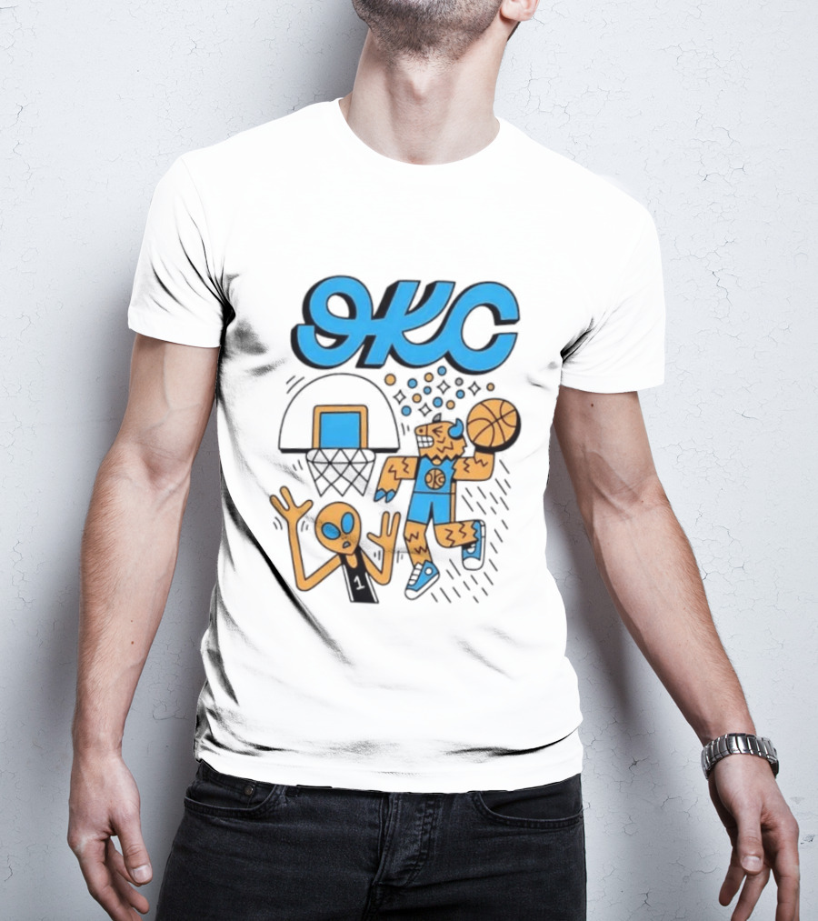 OKC Thunder Rumble Dunk Alien Basketball T-Shirt