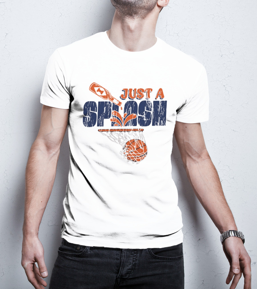 University Of Illinois Illini NCAA Basketball Just A Splash Net And Ball Motif T-Shirt