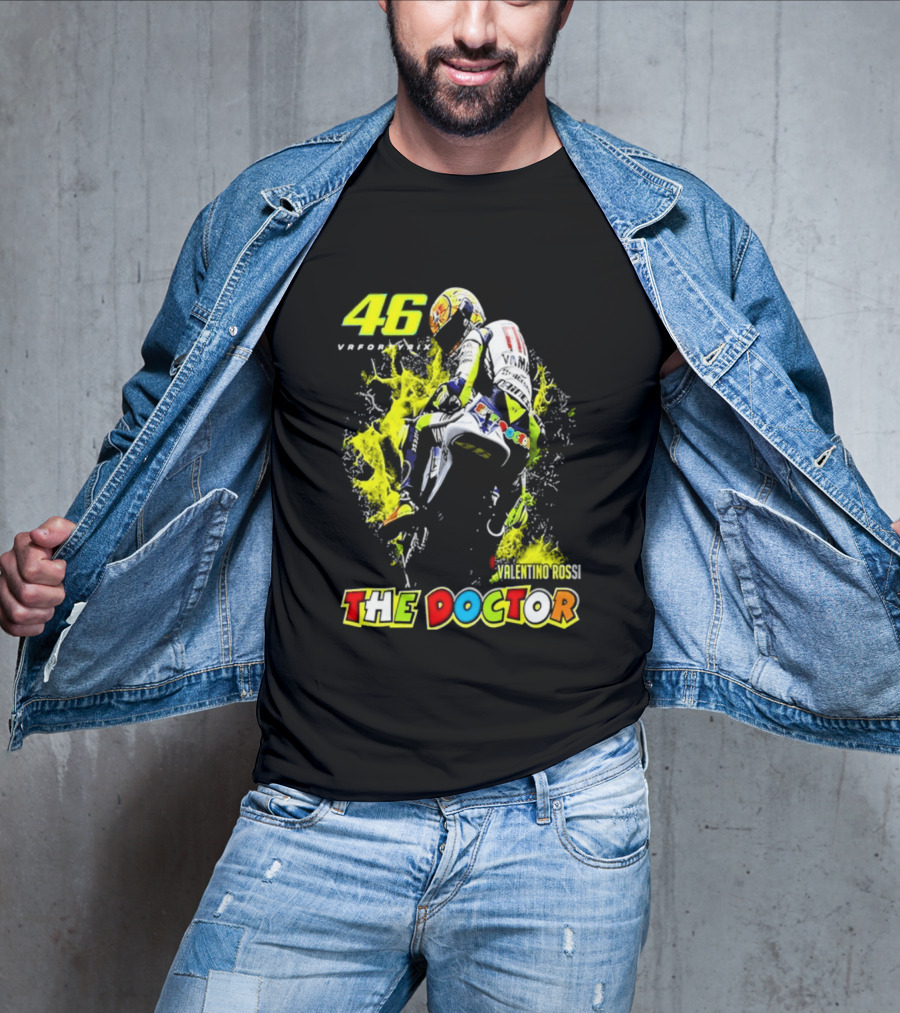 Valentino Rossi 46 VR46 The Doctor Motorcycle Racing T-Shirt