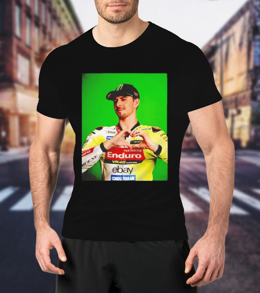 Valentino Rossi Motogp Legend Heart Sign VR46 Enduro Racing Yellow T-Shirt