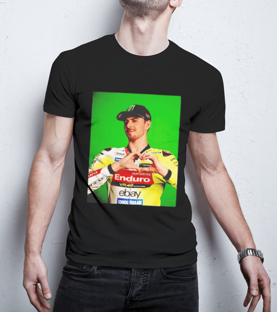 Valentino Rossi Motogp Legend Heart Sign VR46 Enduro Racing Yellow T-Shirt