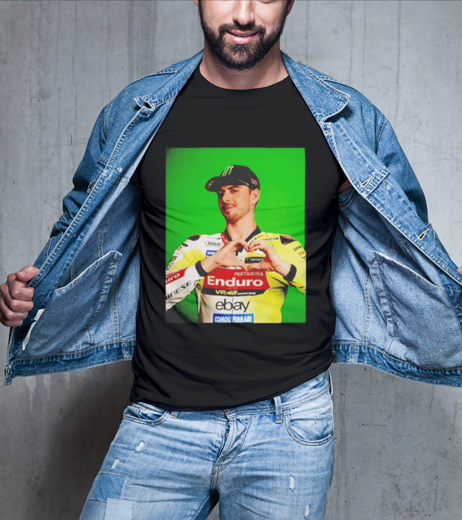Valentino Rossi Motogp Legend Heart Sign VR46 Enduro Racing Yellow T-Shirt
