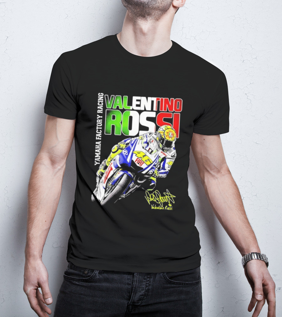 Valentino Rossi Yamaha Factory Racing Motogp Fiat Racing T-Shirt