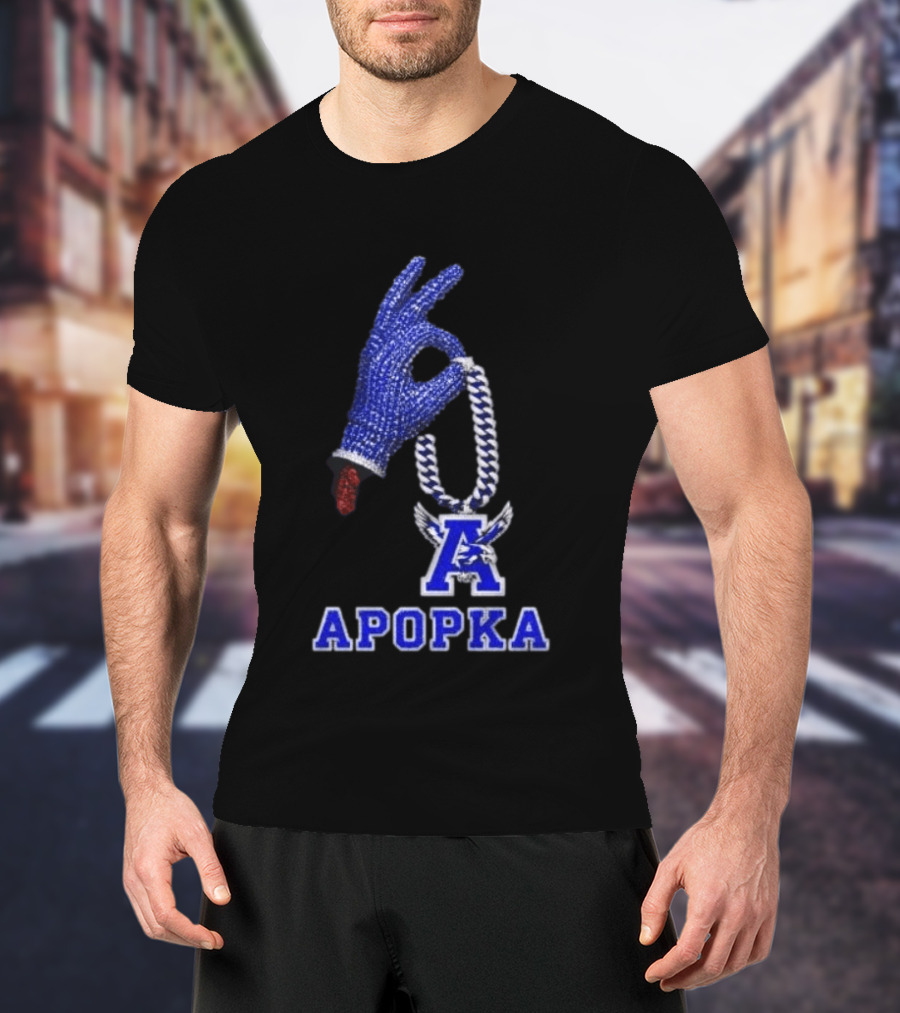 Drake Iceman Apopka Blue Hand Glove Necklace T-Shirt