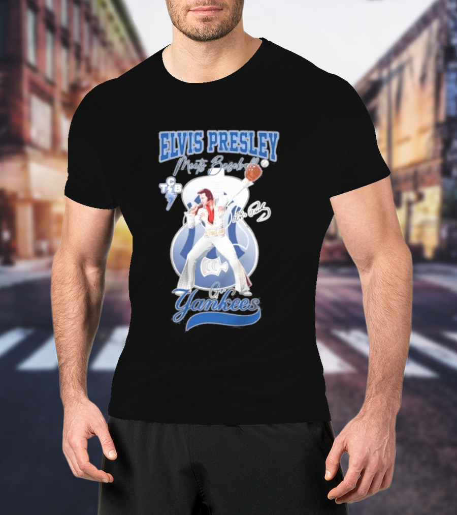 Elvis Presley Meets Yankees Legends T-Shirt