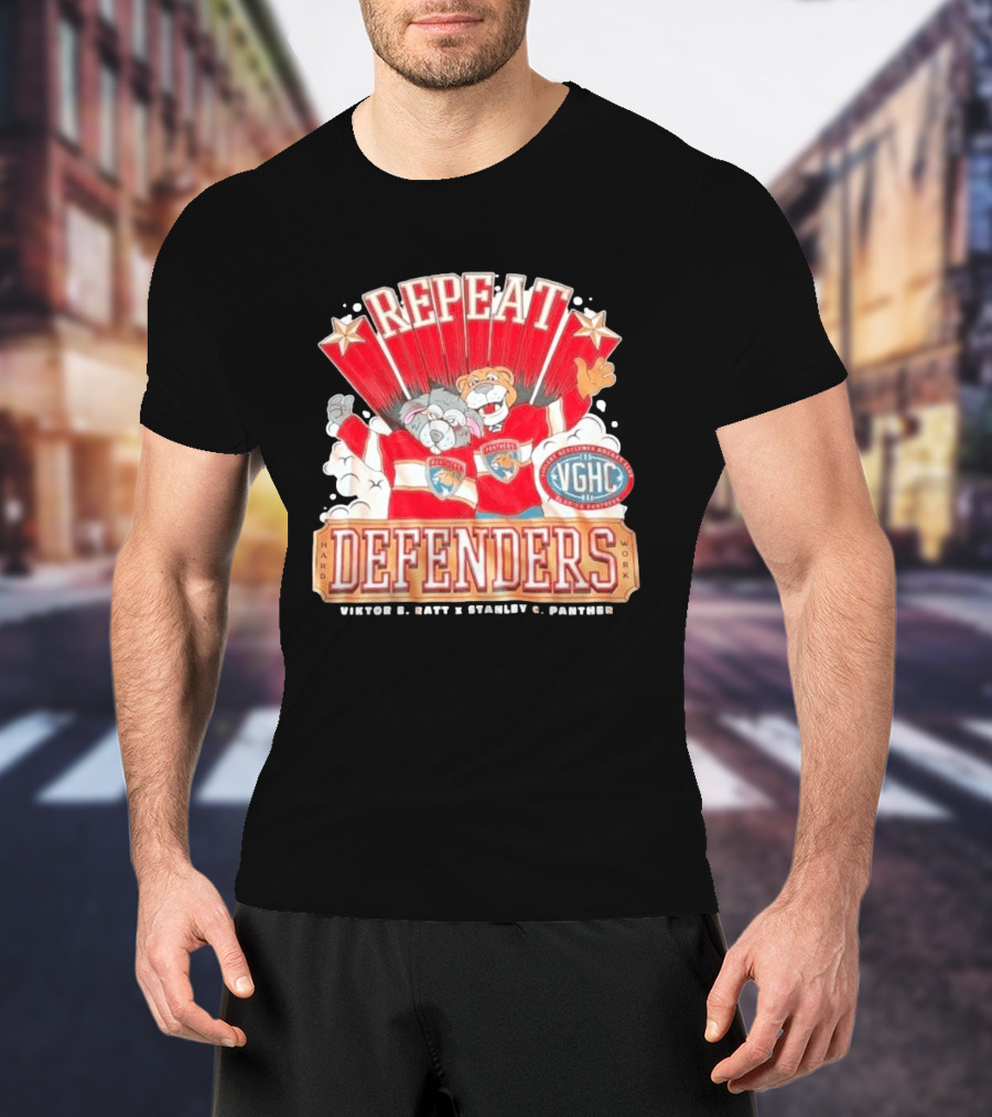 Repeat Defenders Hard Work Viktor E Ratt Stanley C Panther VGHC T-Shirt