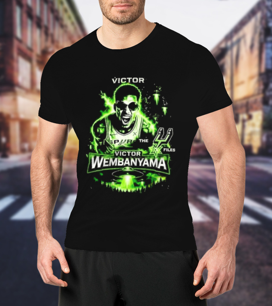 Victor Wembanyama Spurs Alien UFO Basketball 1 21 Timely Files T-Shirt