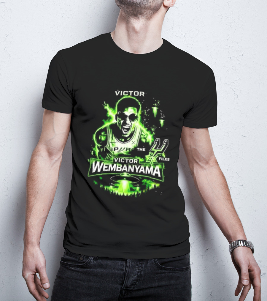 Victor Wembanyama Spurs Alien UFO Basketball 1 21 Timely Files T-Shirt