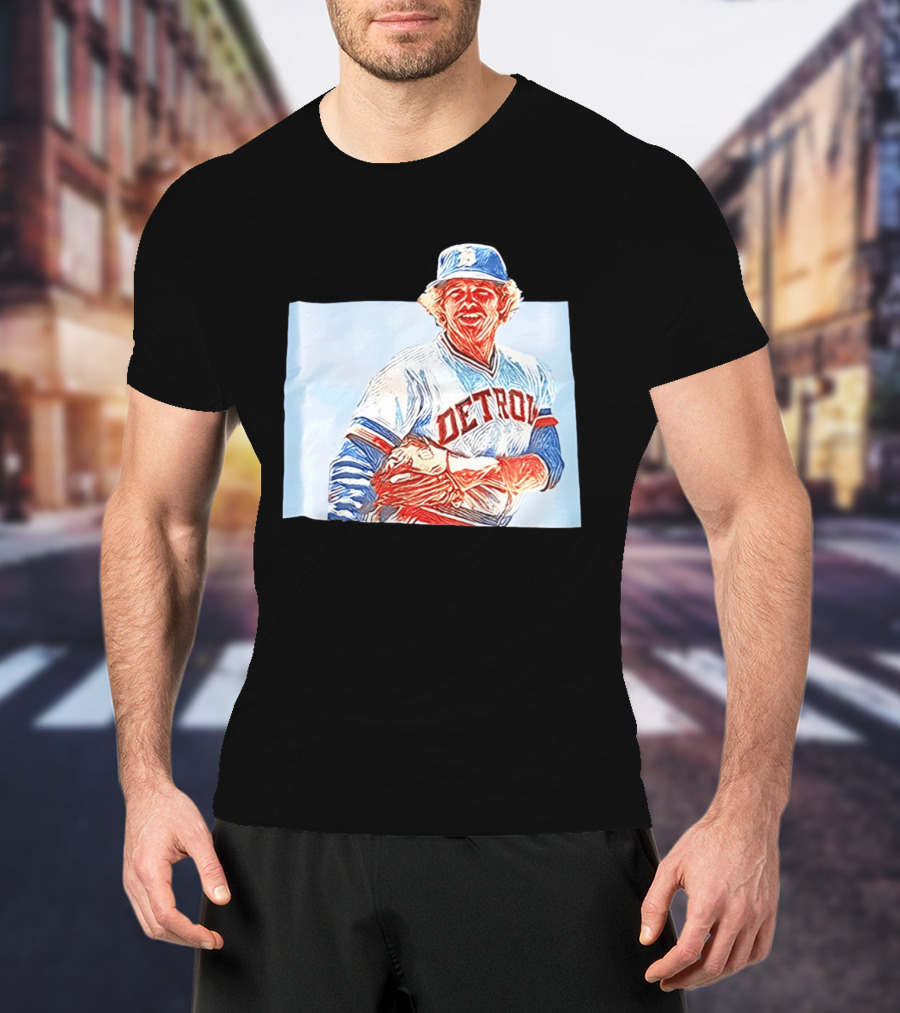 Detroit Tigers Mark Fidrych Vintage Baseball T-Shirt