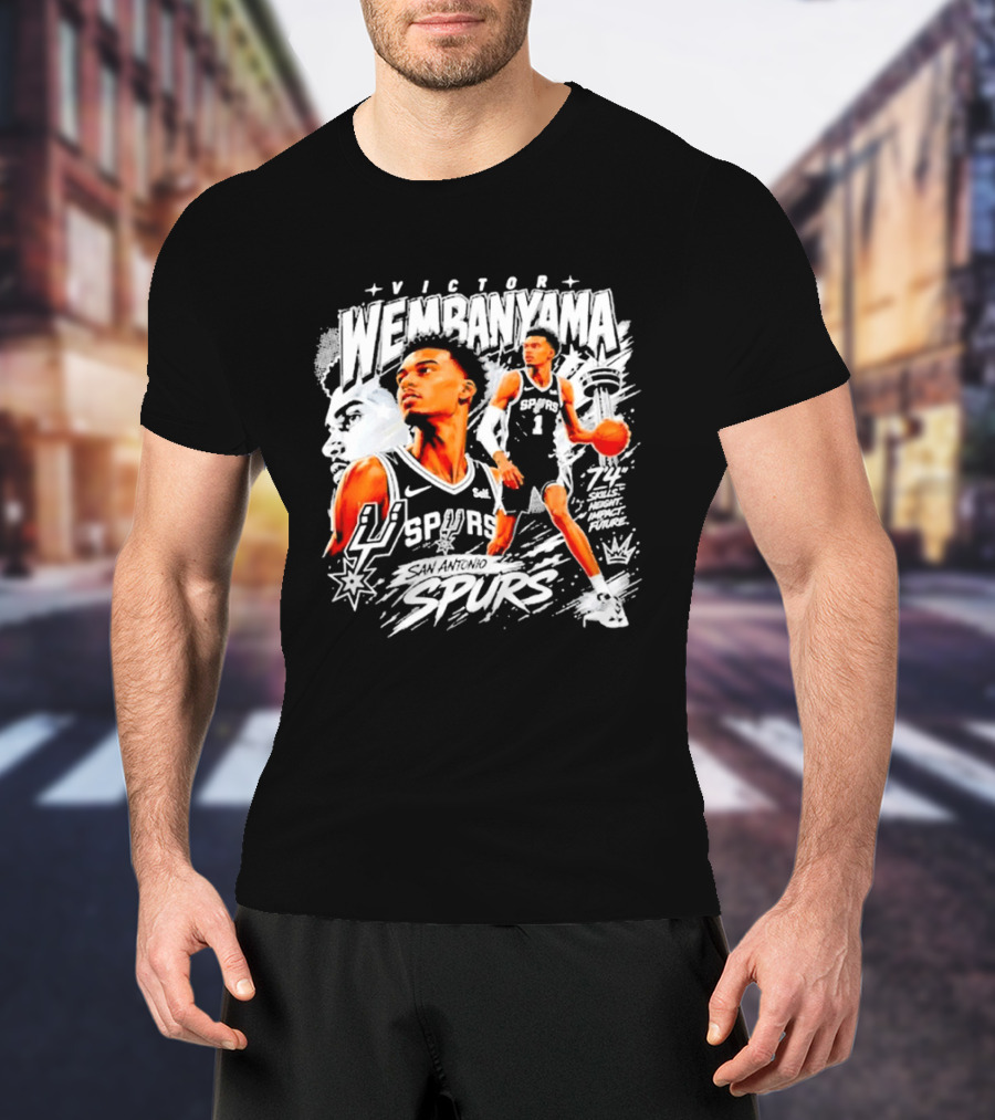 Victor Wembanyama Spurs Basketball Skills Impact 74 T-Shirt