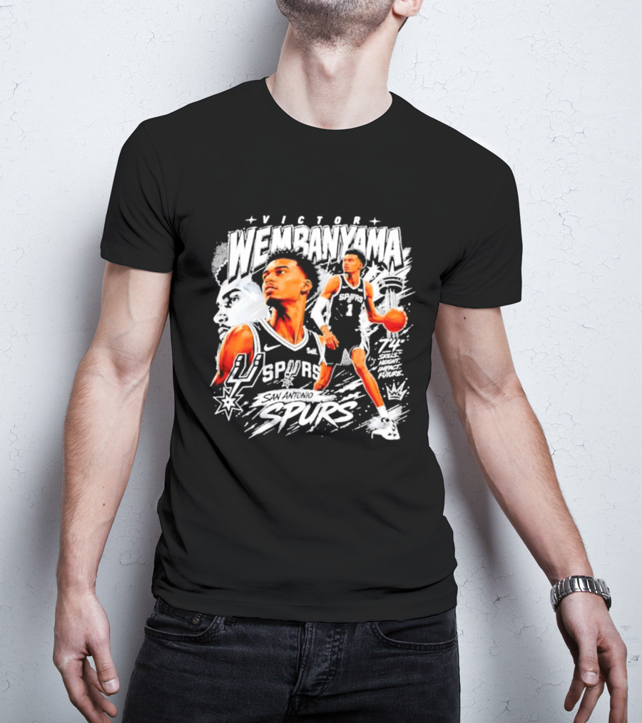 Victor Wembanyama Spurs Basketball Skills Impact 74 T-Shirt