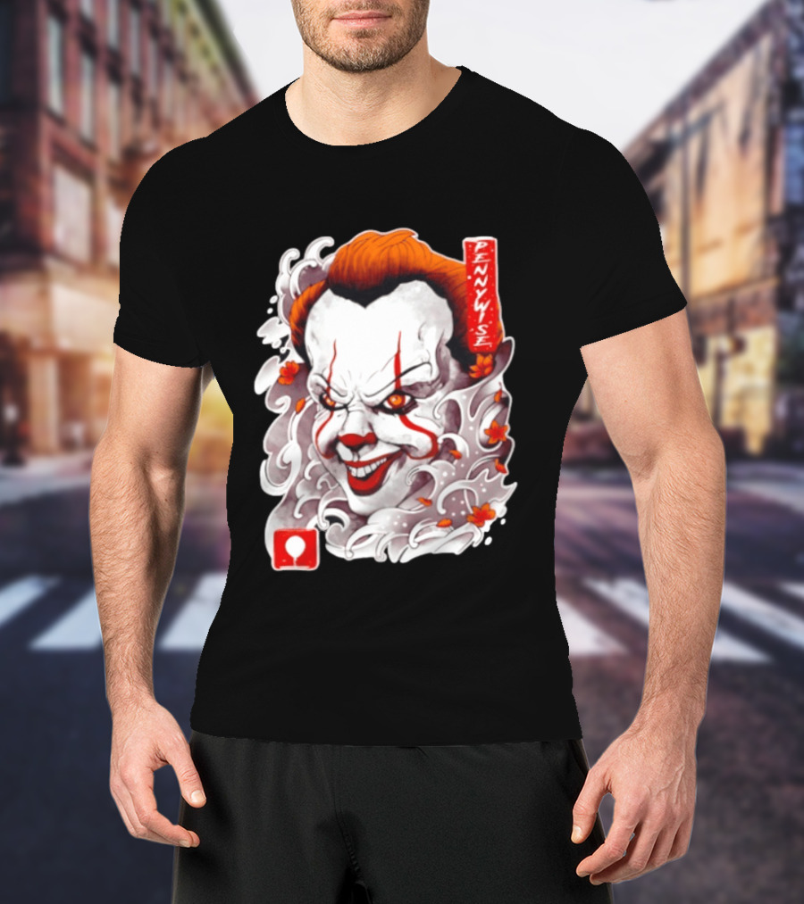 Pennywise Creepy Clown Big Head Horror It Movie Iconic Scary Face Balloon T-Shirt