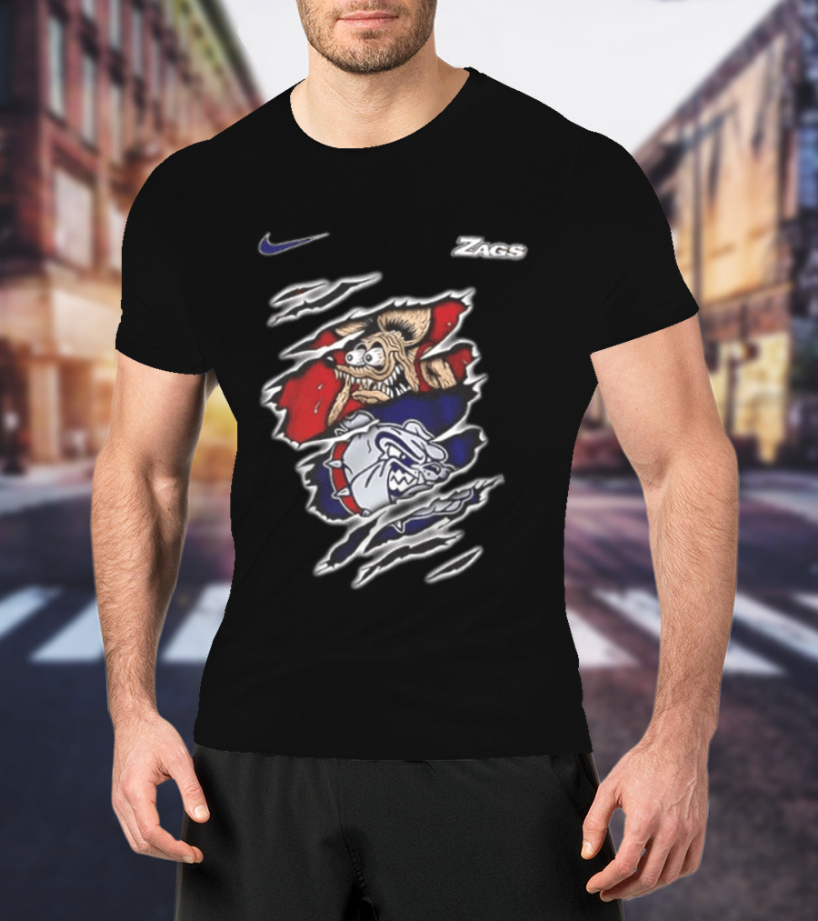 Gonzaga Bulldogs Rat Fink Nike Zags Built Not To Bow T-Shirt