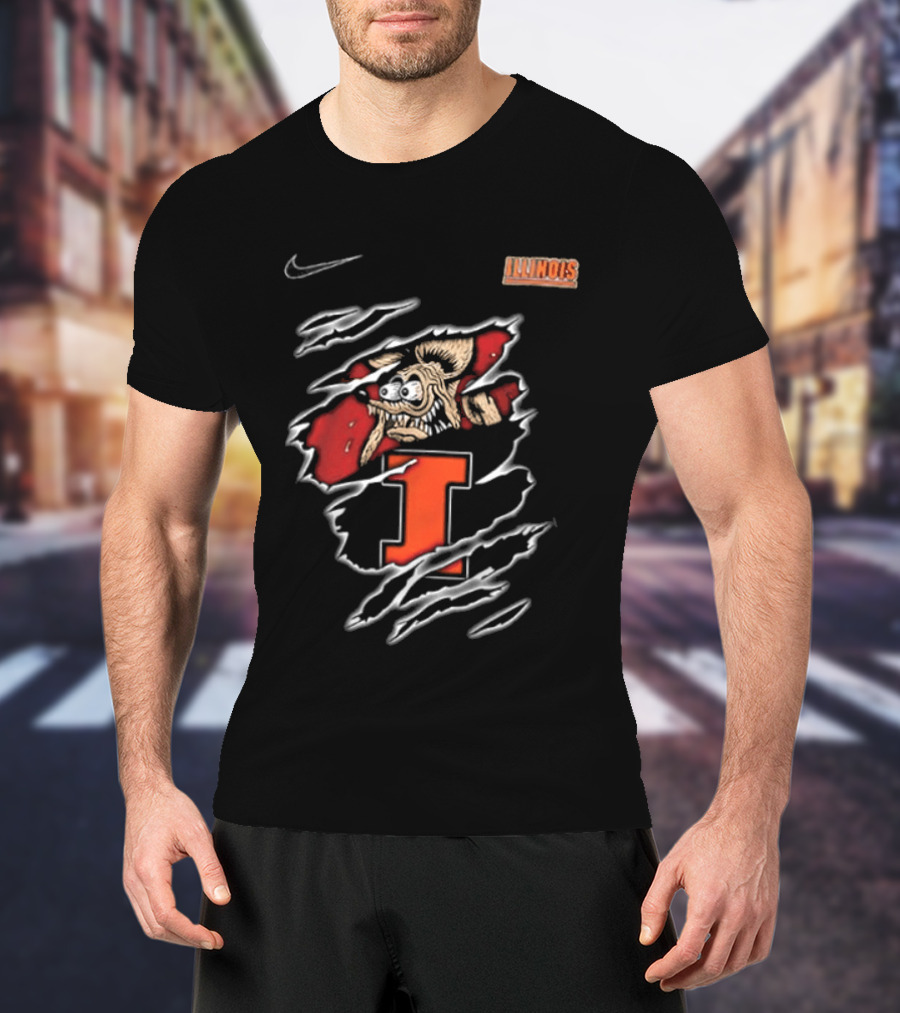Nike Illinois Fighting Illini Rat Fink Built Not To Bow NCAA T-Shirt