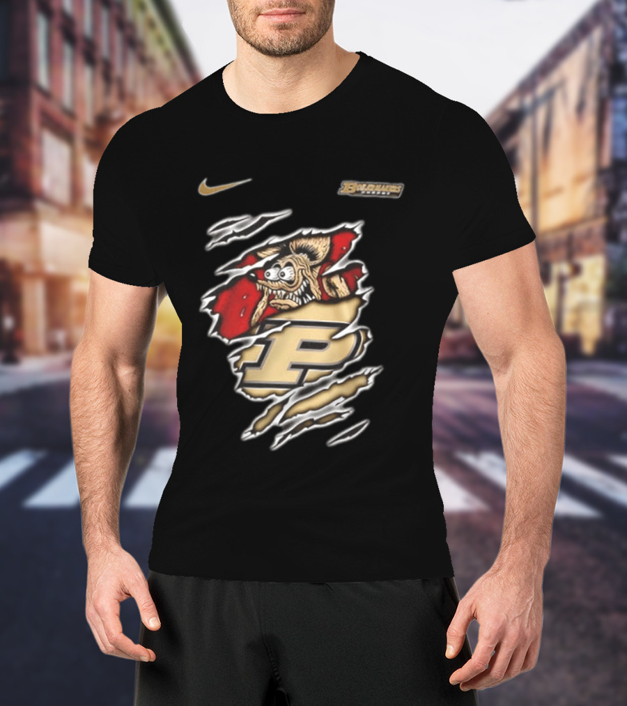 Nike Purdue Boilermakers Rat Fink Graphic NCAA Built To Not Bow T-Shirt