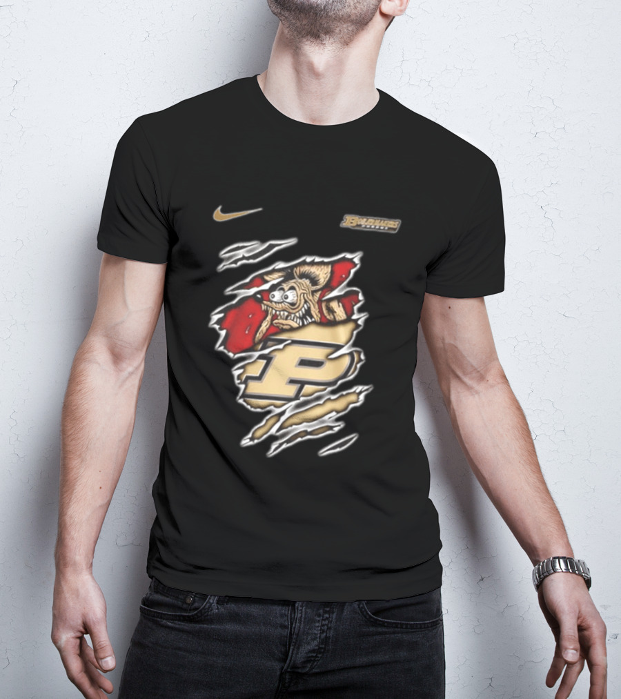 Nike Purdue Boilermakers Rat Fink Graphic NCAA Built To Not Bow T-Shirt