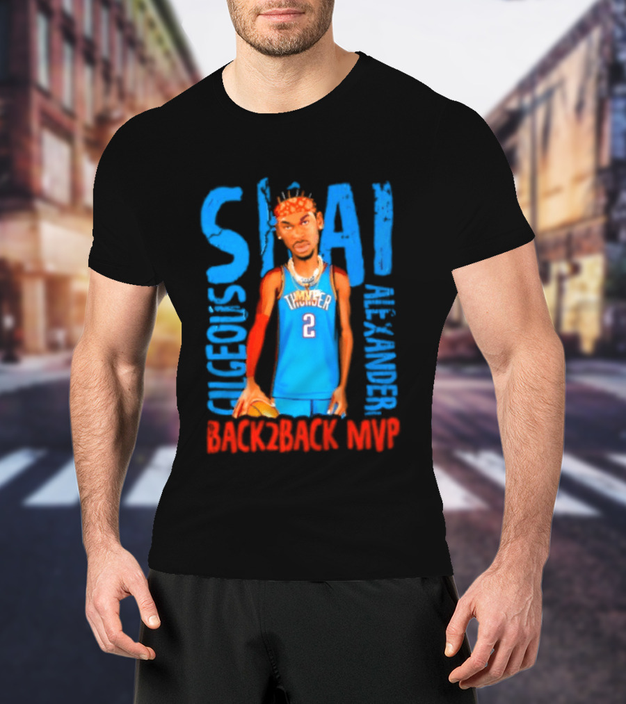 Shai Gilgeous Alexander Back 2 Back MVP Oklahoma City T-Shirt