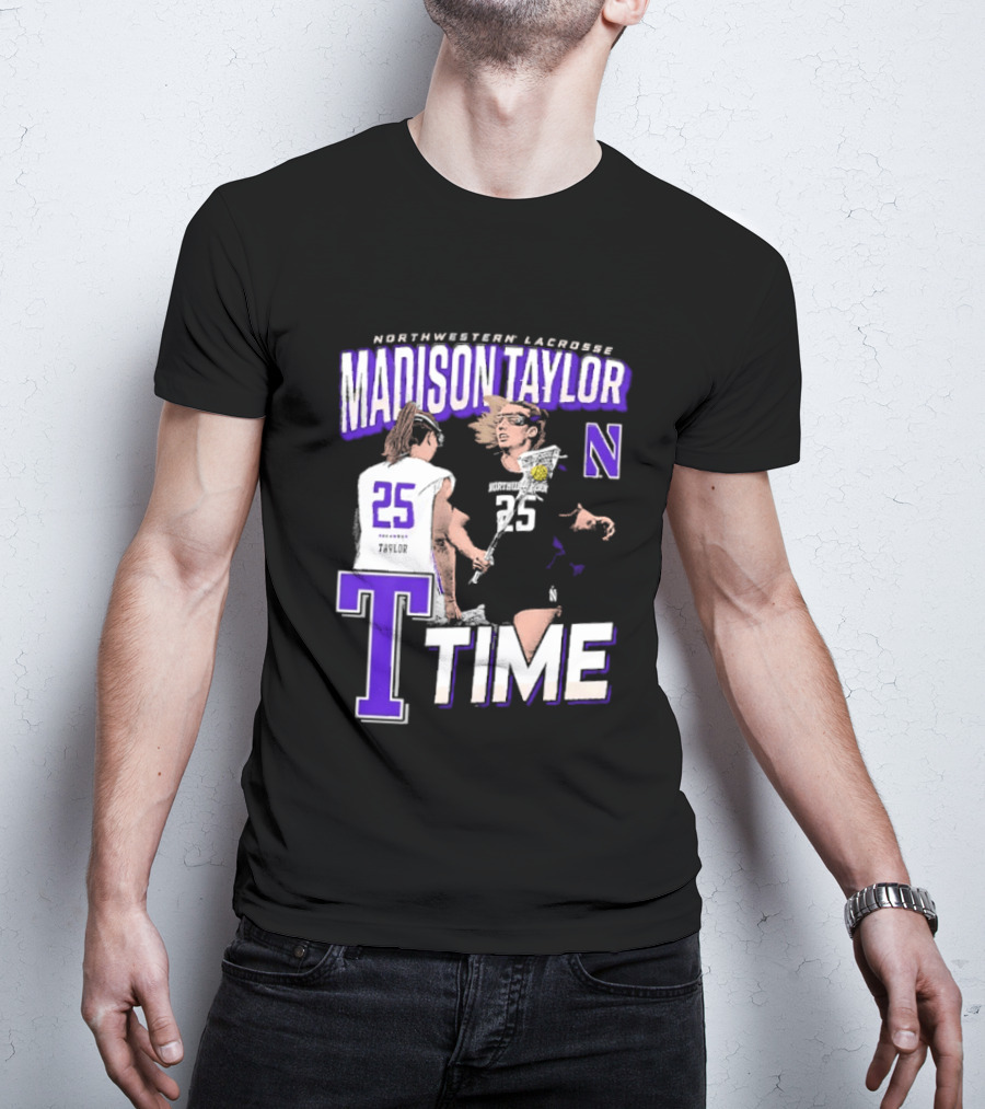 Northwestern Lacrosse Madison Taylor 25 Time T-Shirt