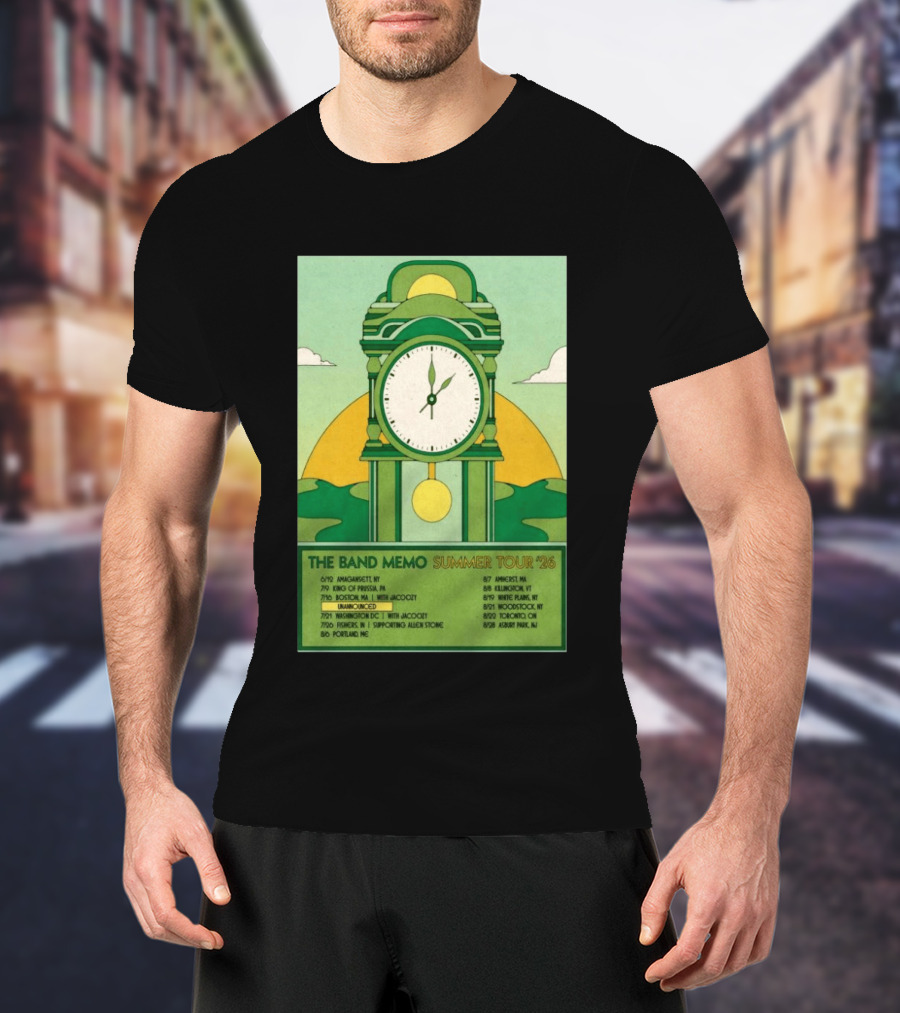 The Band Memo Summer Tour 2026 Amagansett King Of Prussia Boston Washington Missoula Portland Amherst Killington Woodstock Toronto Asbury Park T-Shirt