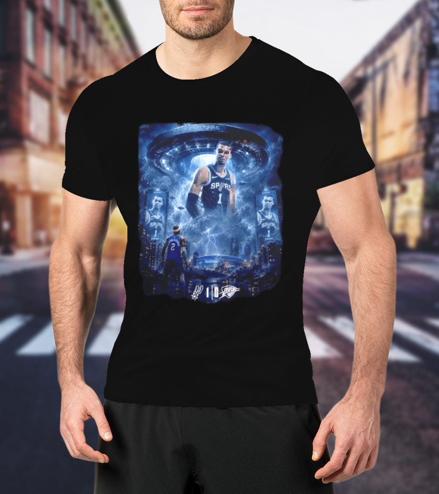 Victor Wembanyama Spurs Vs OKC Thunder Epic Double Overtime Showdown Game 1 T-Shirt