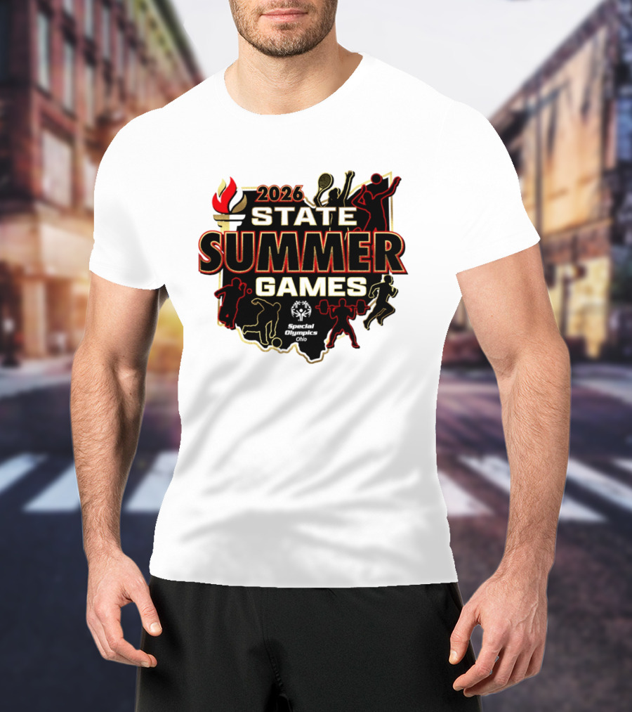 2026 State Summer Games Athletic Silhouettes And Torch T-Shirt