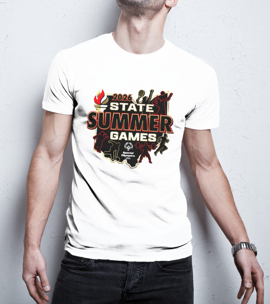 2026 State Summer Games Athletic Silhouettes And Torch T-Shirt