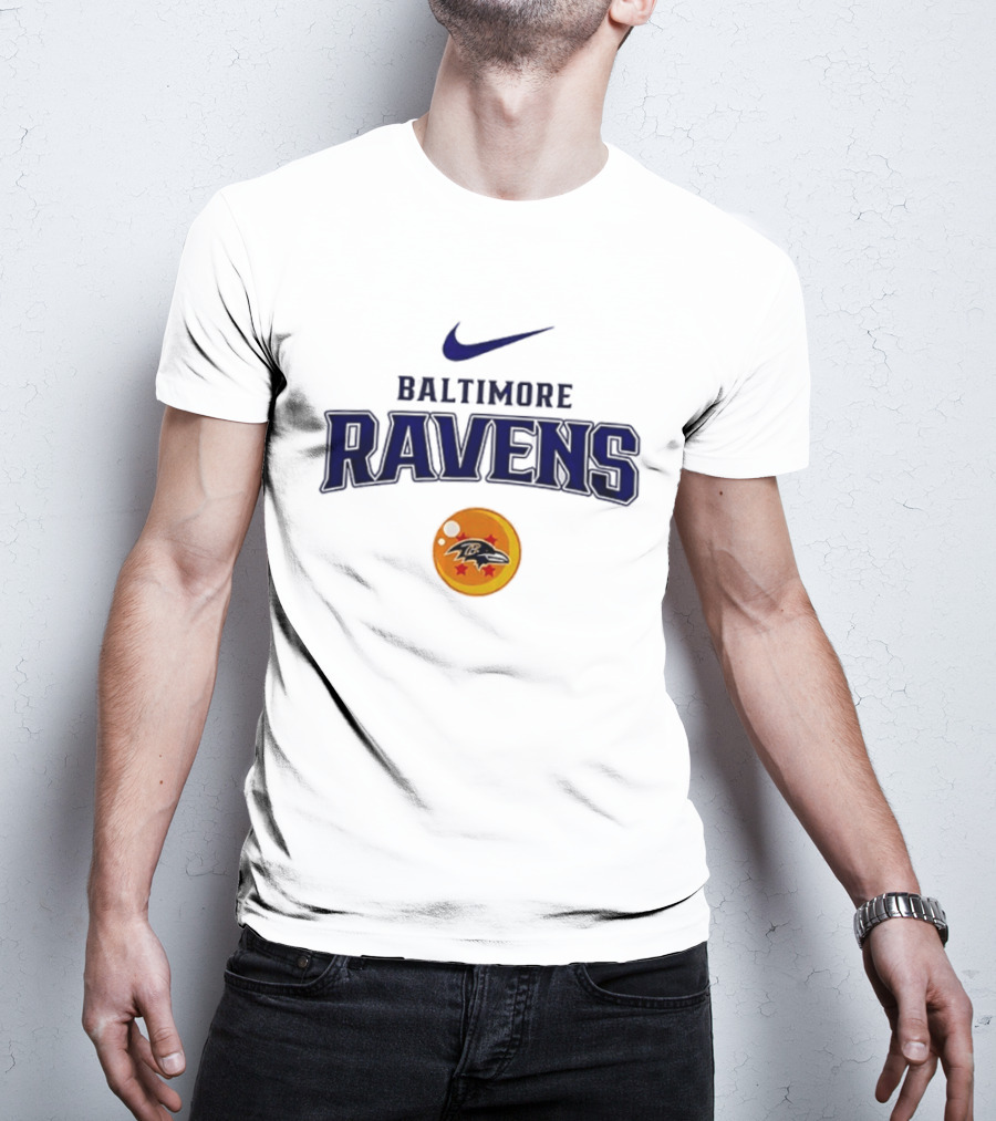 Baltimore Ravens Nike Dragon Ball Z Collaboration With Goku Capsule T-Shirt