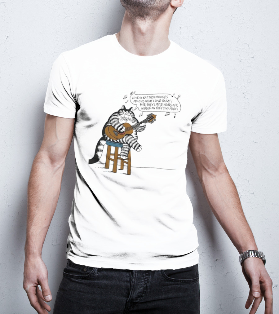 Cat Cartoon Love To Eat Them Mousies Bite Their Little Heads Off Melody T-Shirt