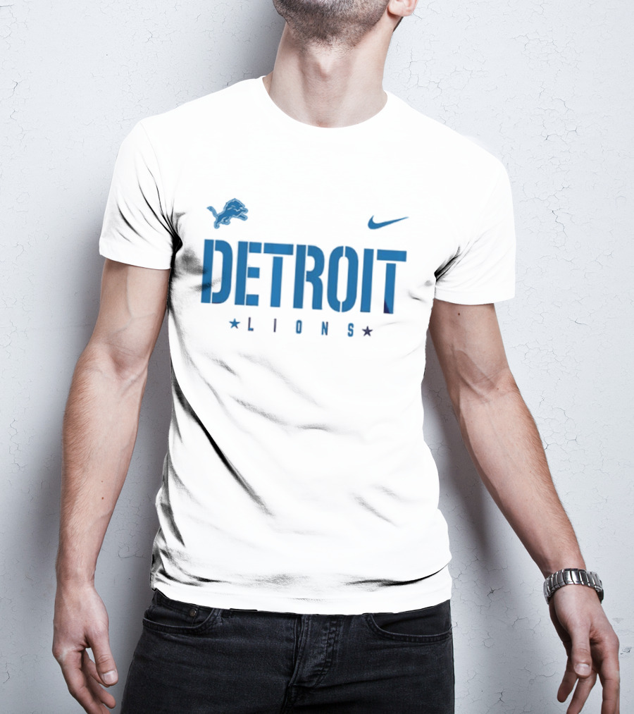 Detroit Lions Nike Collaboration With Star Accents T-Shirt