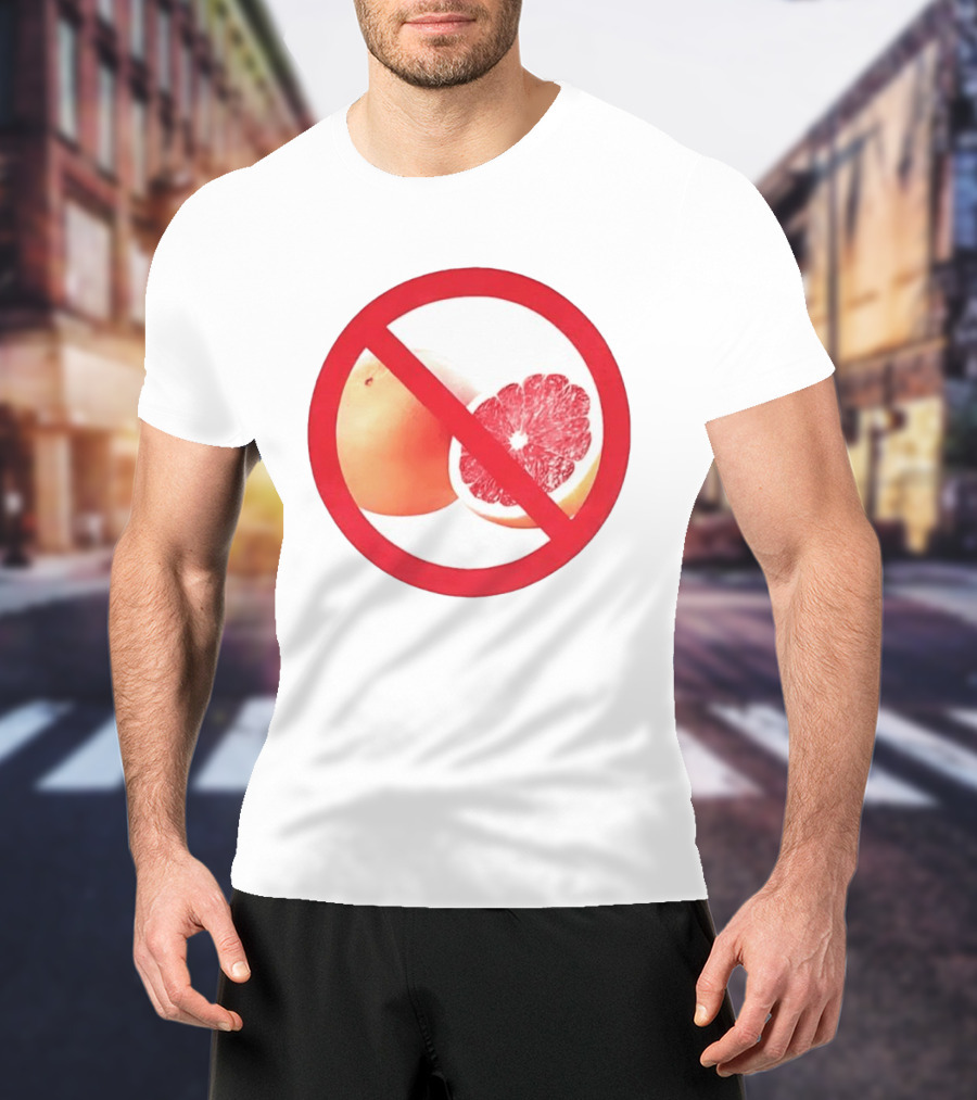 Grapefruit Prohibition Medical Alert Symbol Drug Interaction Caution T-Shirt