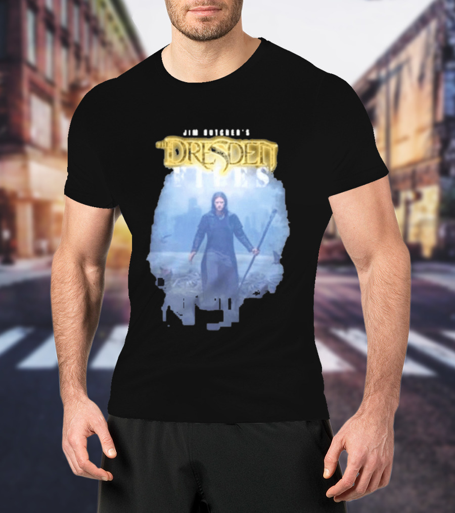 Jim Butcher's Dresden Files Man Holding Staff T-Shirt