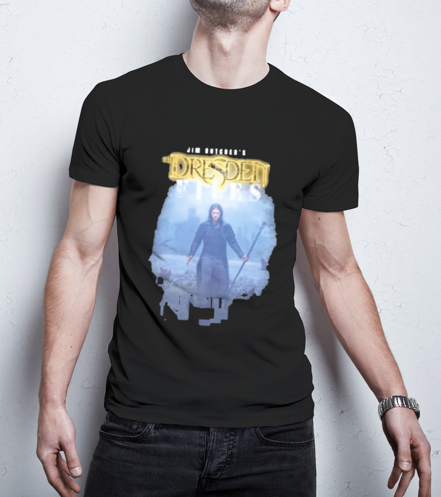 Jim Butcher's Dresden Files Man Holding Staff T-Shirt