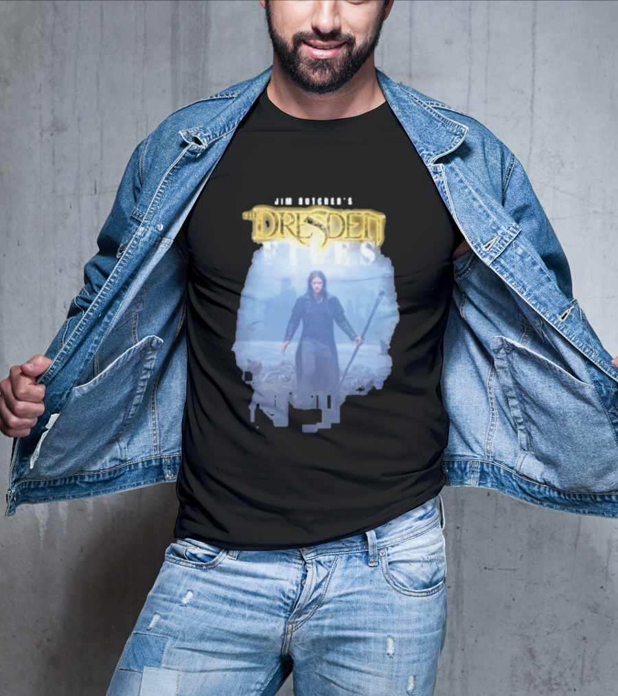 Jim Butcher's Dresden Files Man Holding Staff T-Shirt
