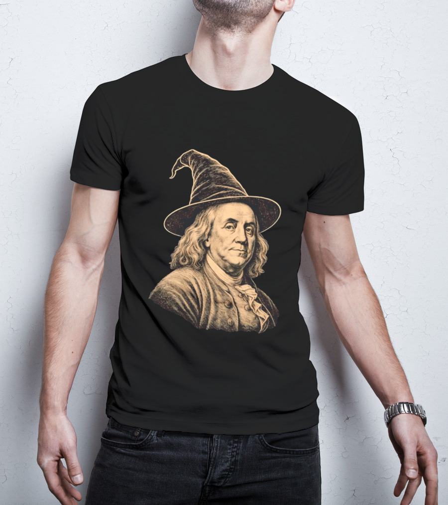 Wizard Benjamin Franklin Witch Hat T-Shirt