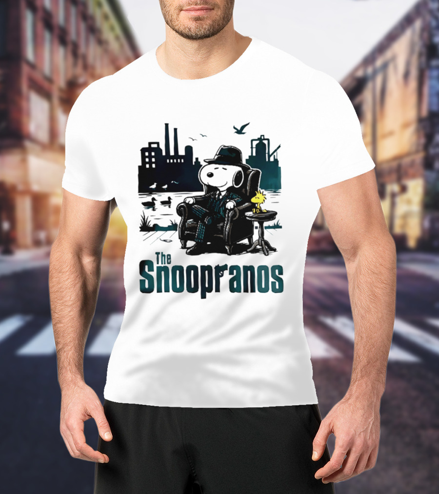 The Snoopranos Peanuts Snoopy Woodstock Mafia Scene T-Shirt