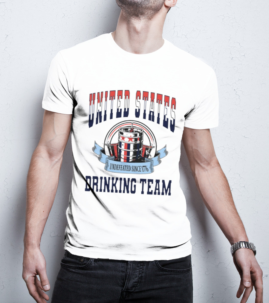 United States Drinking Team Undefeated Since 1776 Beer Barrel T-Shirt