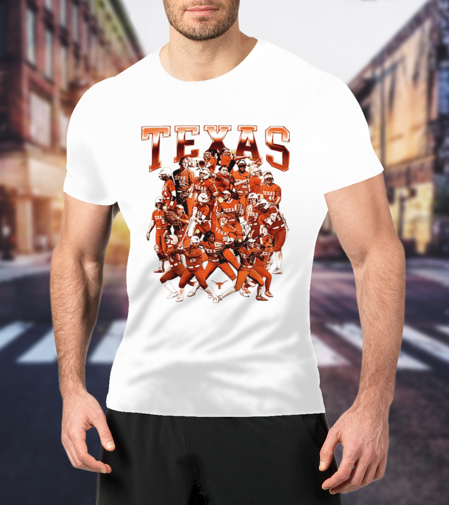 Texas Longhorns Softball Team Collage NCAA Sports Apparel Fan Gear T-Shirt